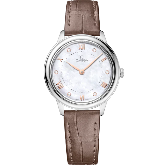 Omega De Ville Prestige 30 mm White Dial with Diamonds Stainless Steel Strap 434.13.30.60.55.001