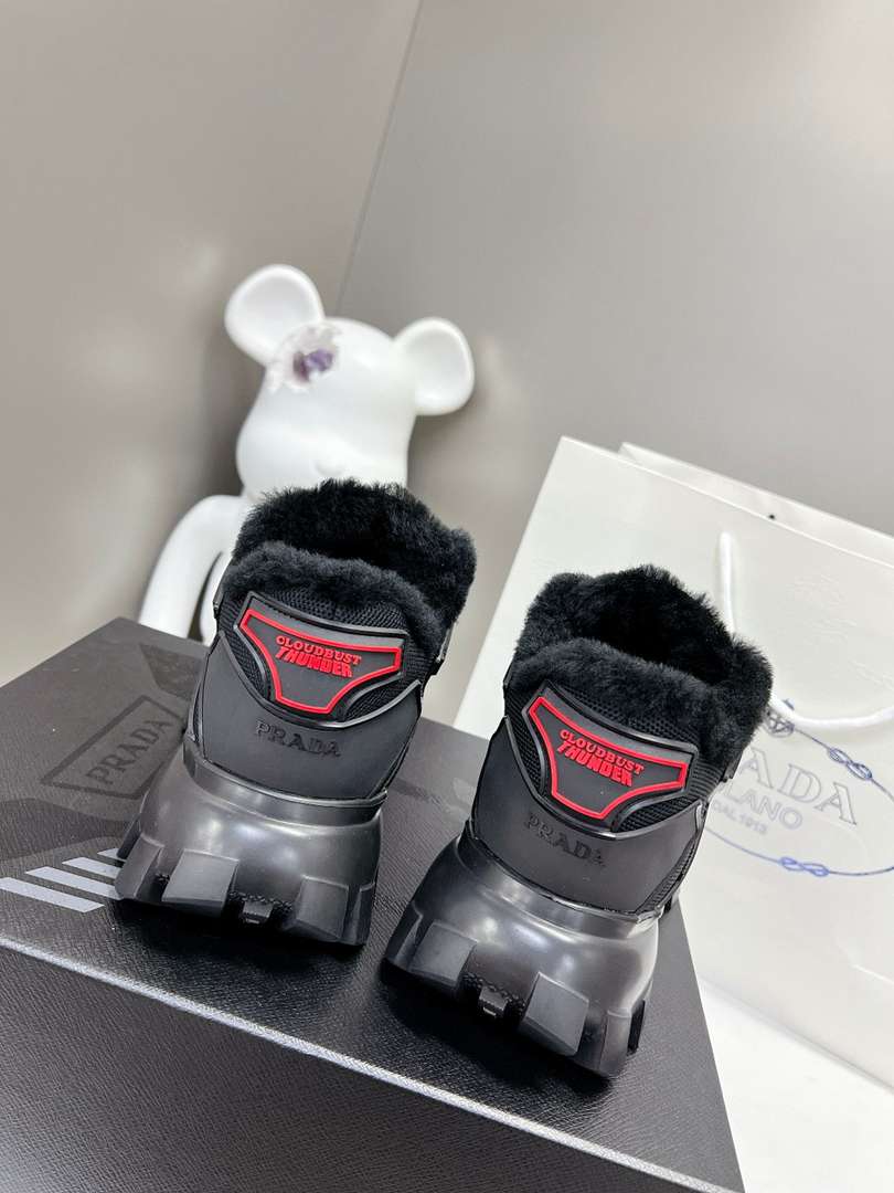 Prada Cloudbust Thunder Technical Fabric Sneakers Black