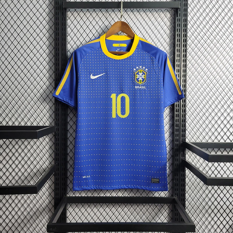 Retro 2010 Brazil away KAKA PATO ROBINHO LUCIO DAVID LUIZ Football jersey retro
