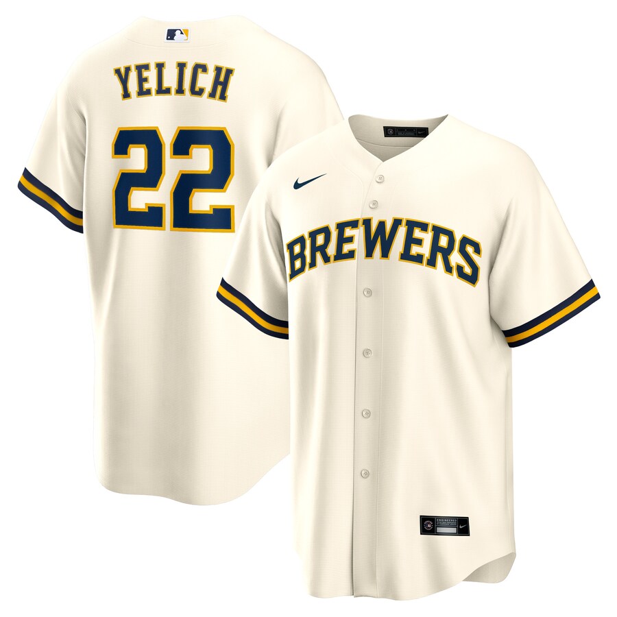 Christian Yelich Milwaukee Brewers Alternate Player Jersey Cream