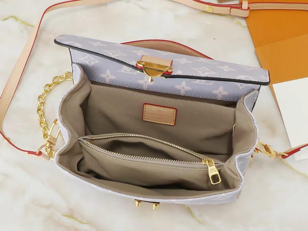 Louis Vuitton Pochette M Tis East West Coated Canvas Trianon Purple Gray 21Cm M12429