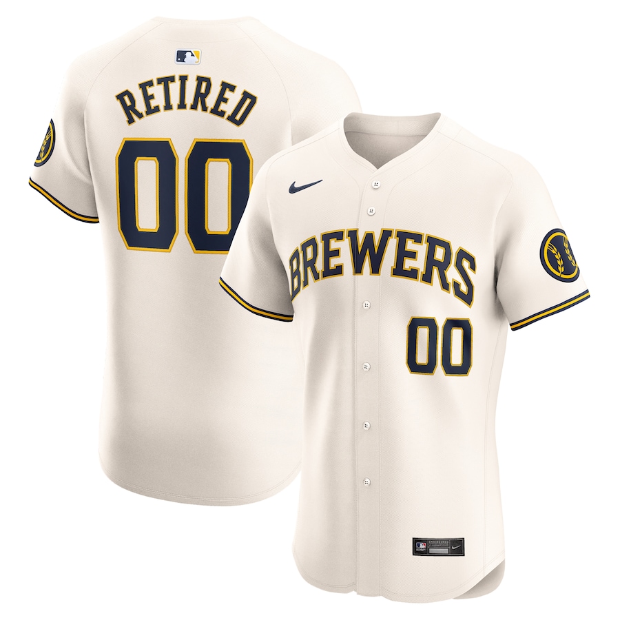 Milwaukee Brewers Home Elite Pick-A-Player Retired Roster Jersey Cream
