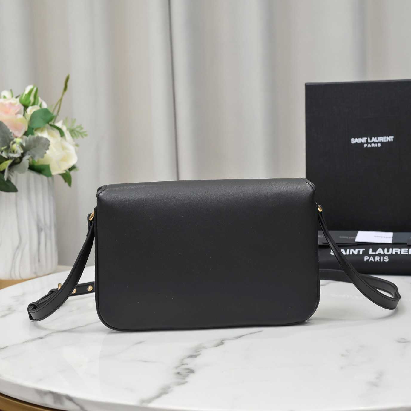 Saint Laurent Le Maillon Satchel In Smooth Leather Black