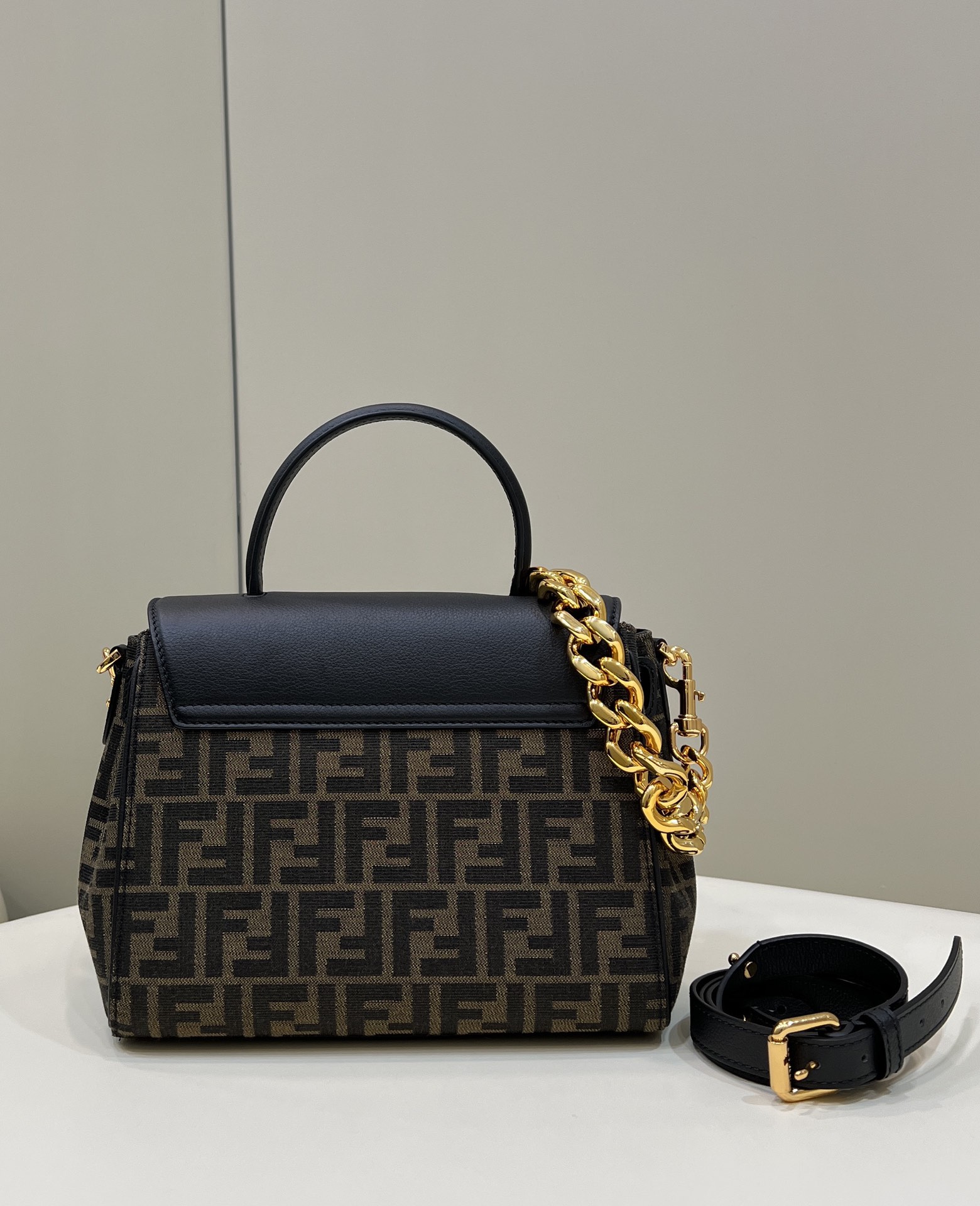 Fendi x Versace Fendace La Medusa Top Handle Bag Zucca Canvas 25cm