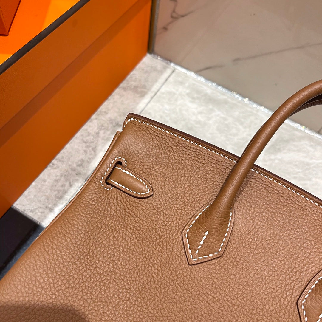 Hermes Birkin 25Cm Gold Togo Leather Silver Hardware