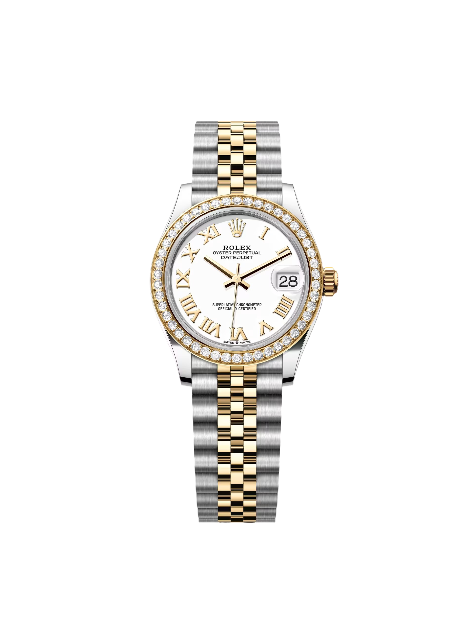 Rolex Datejust m278383RBR 31mm White Roman Dial Oyster Bracelet