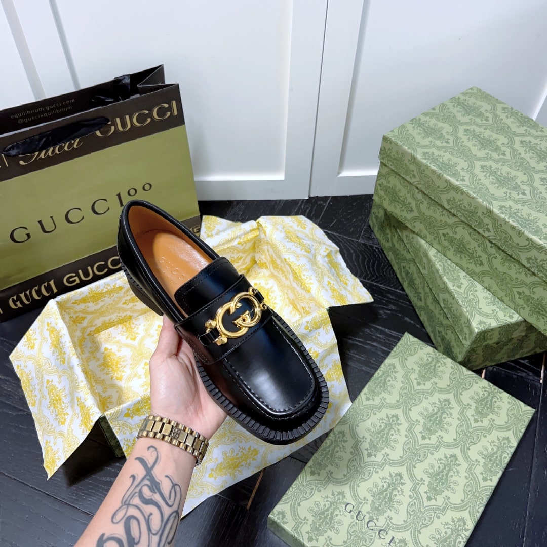 Gucci Womens Loafer With Interlocking G ?701791 10R60 1000