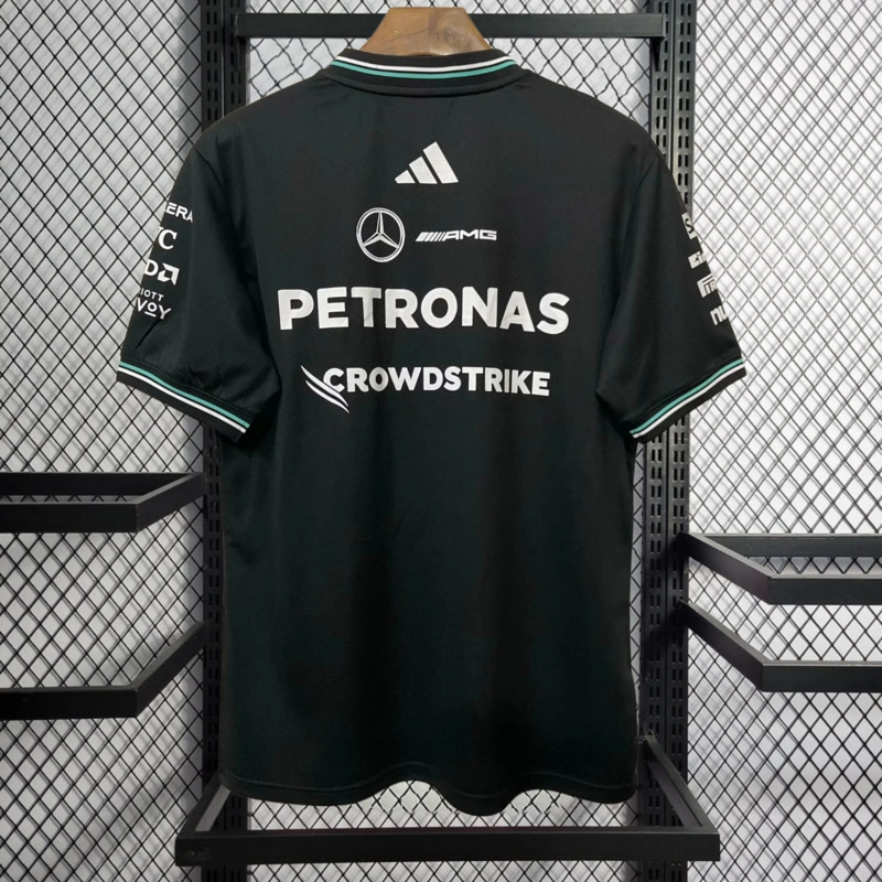 2025 F1 Mercedes Benz black T-shirt Racing Suit
