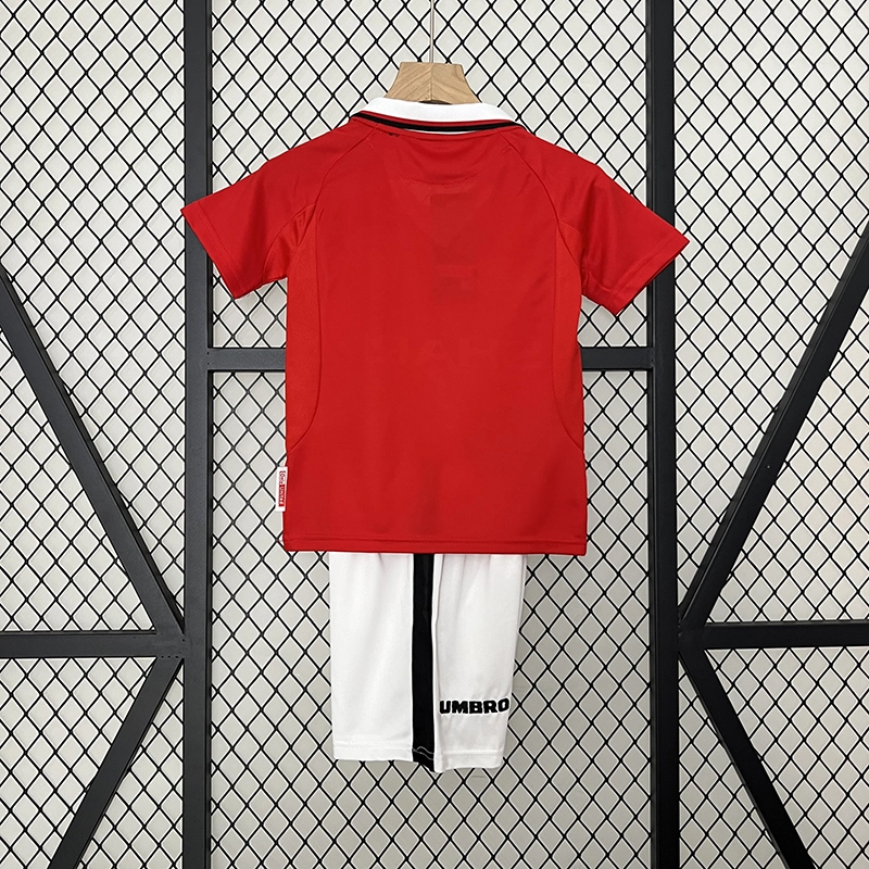 Retro Kids 1999-00 Kids Manchester United Home BECKHAM GIGGS KEANE SHERINGHAM Football jersey retro