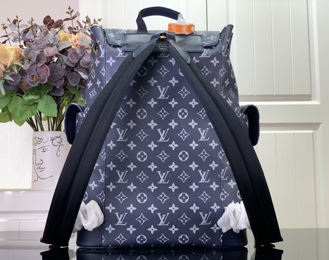 Louis Vuitton Christopher Pm Backpack Blue 48Cm For Men