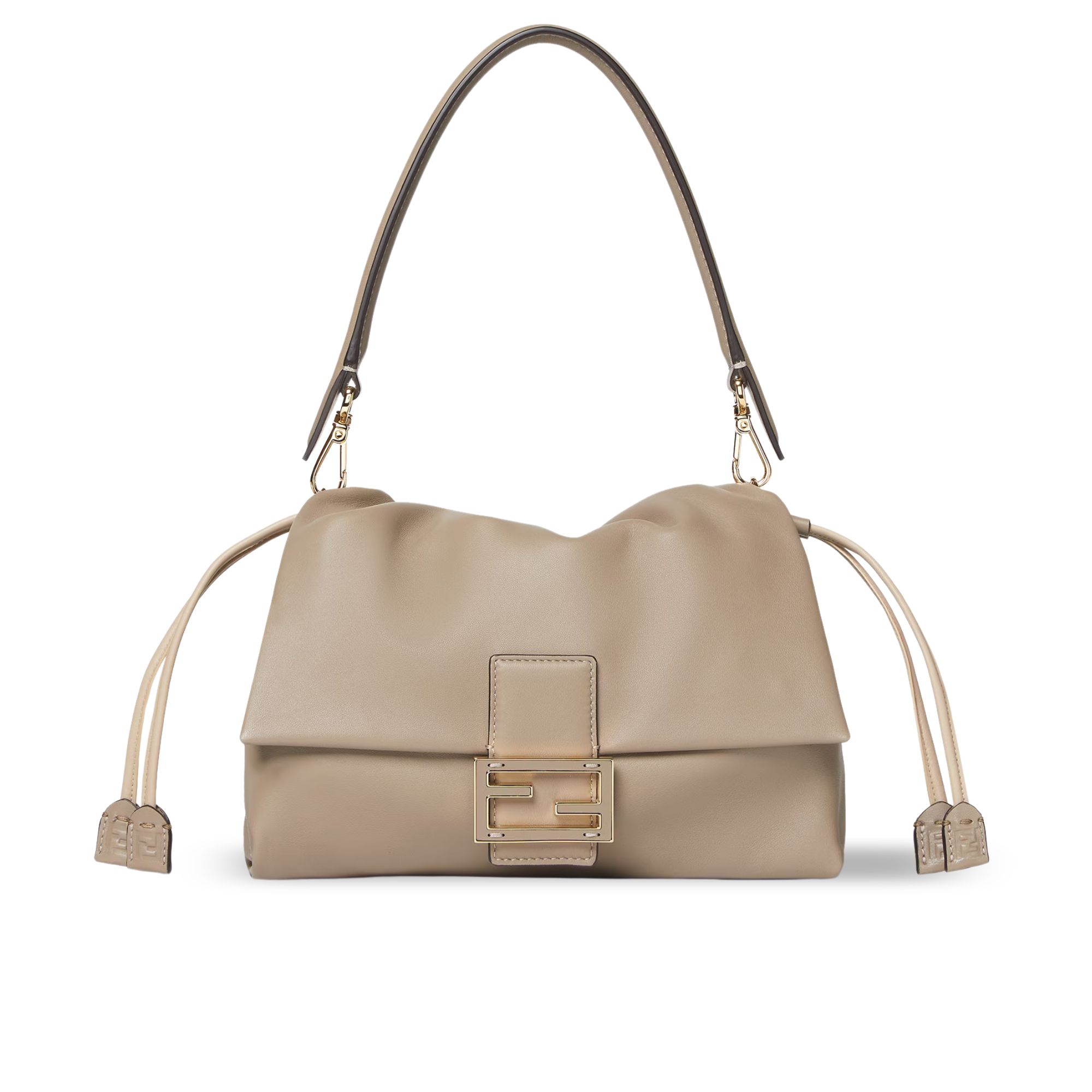 Fendi Mamma Baguette Medium Dove Grey Nappa Leather Bag 26.5cm