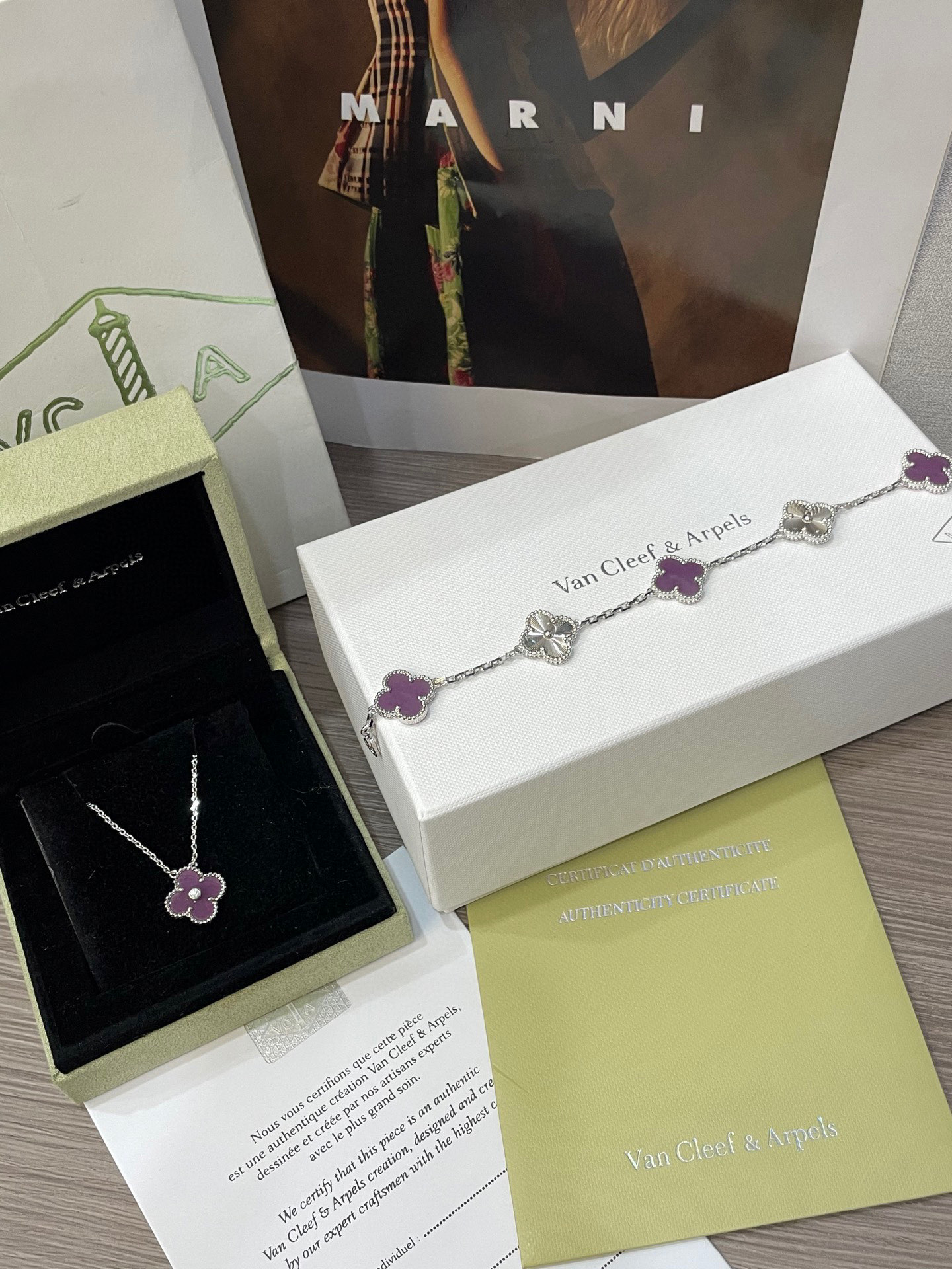 Van Cleef & Arpels Five-Flower Bracelet & Necklace Set