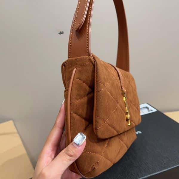 Saint Laurent Le 5 A 7 Hobo Bag Brown 27Cm