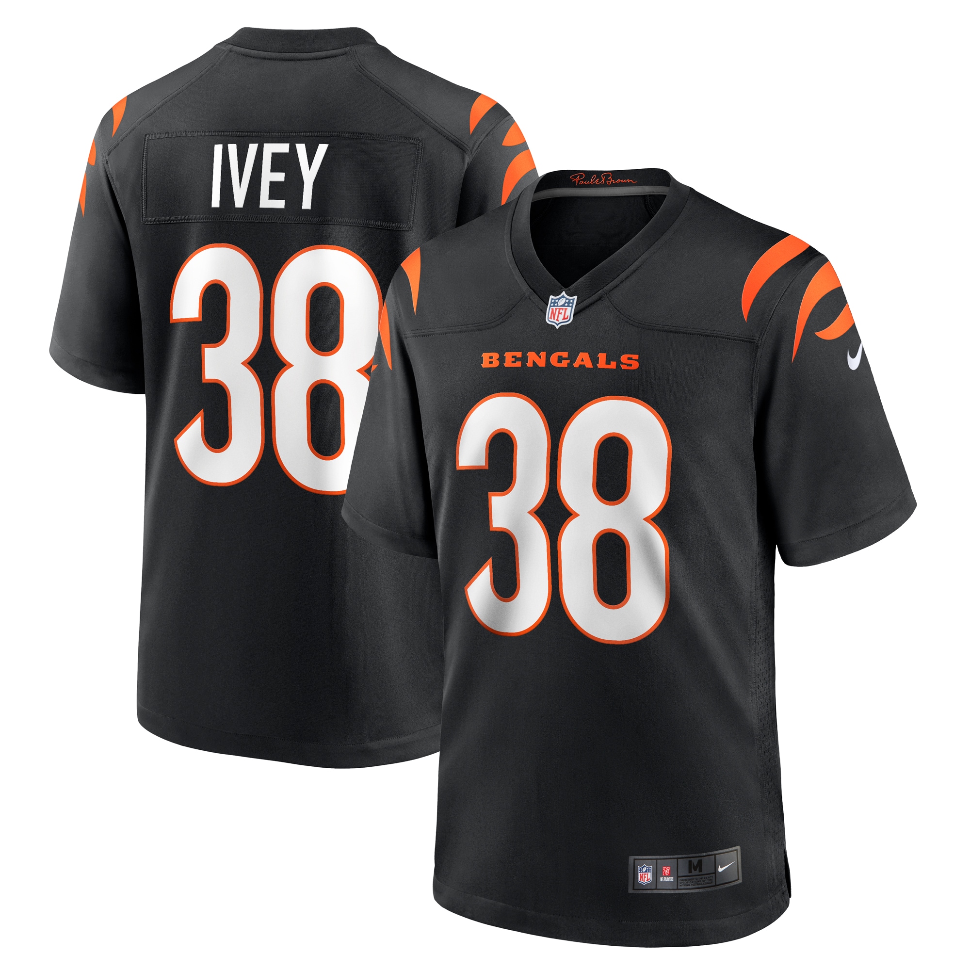 DJ Ivey Cincinnati Bengals Nike Team Game Jersey -  Black