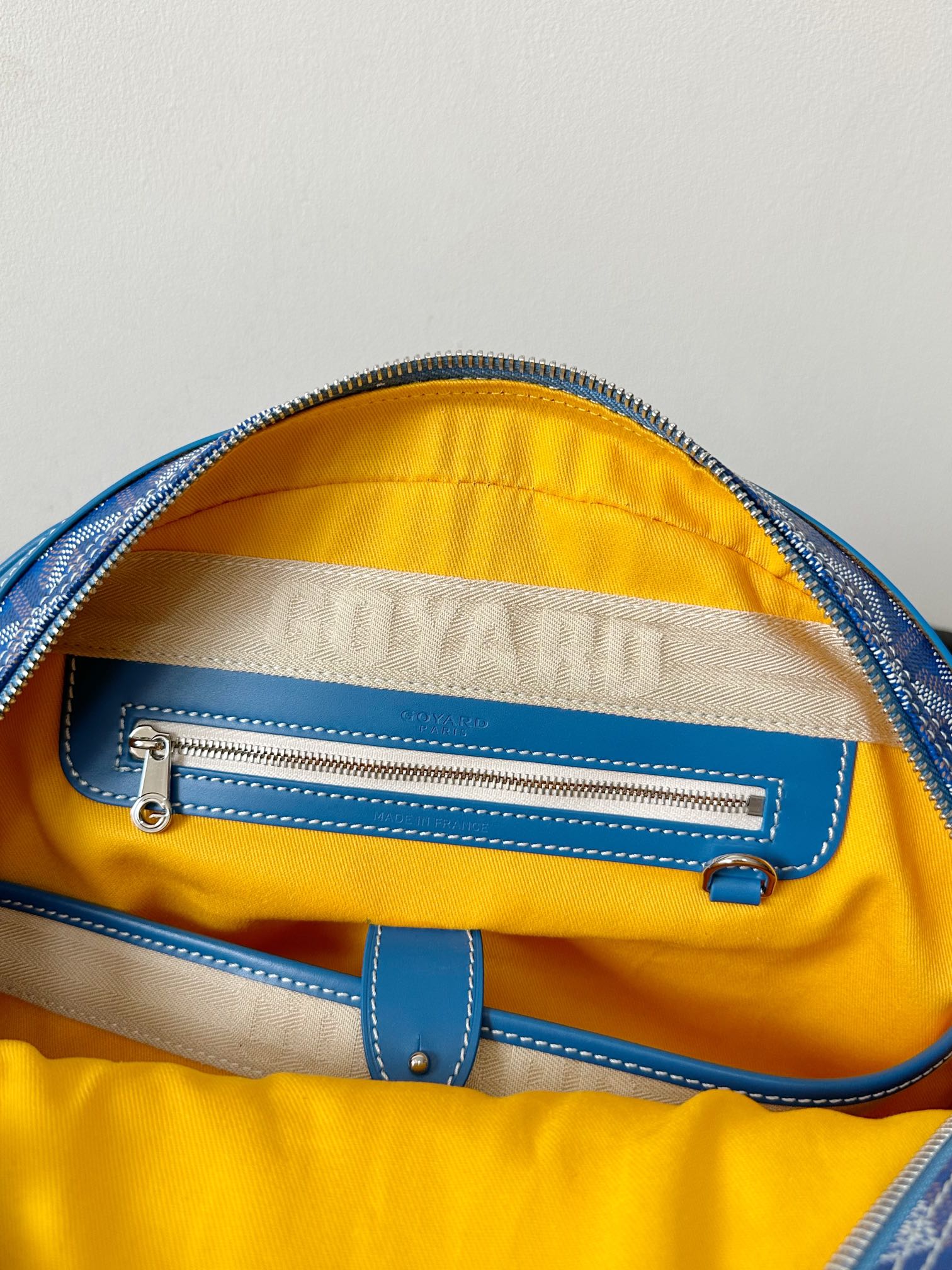 Goyard Goya Bowling Ball Medium Blue Canvas 35cm