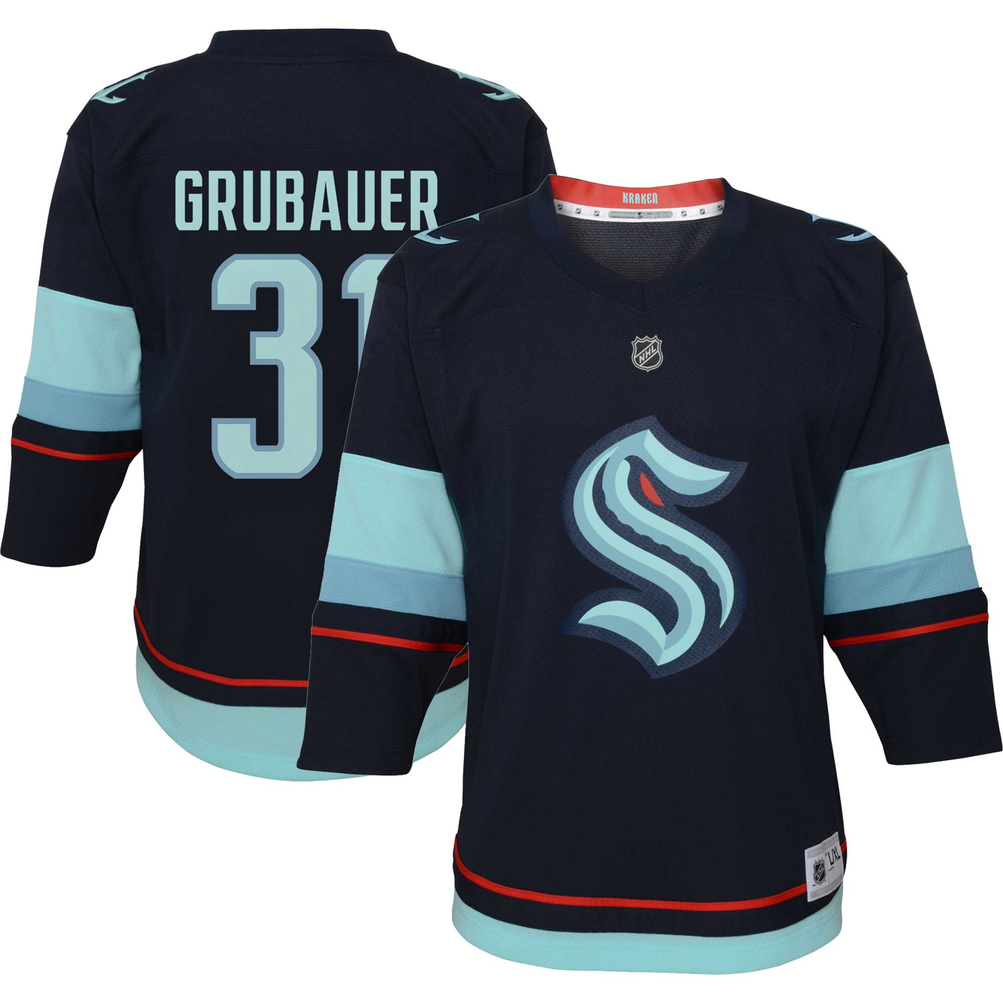 Philipp Grubauer Seattle Kraken Toddler Home Replica Player Jersey – Deep Sea Blue