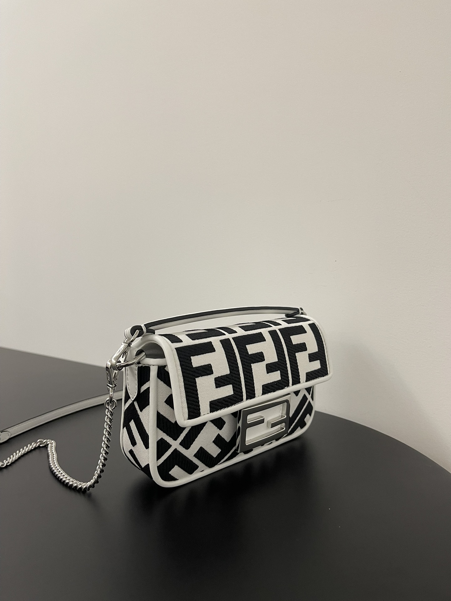 Fendi Baguette By Marc Jacobs In Black And White 19cm/ 7.5in