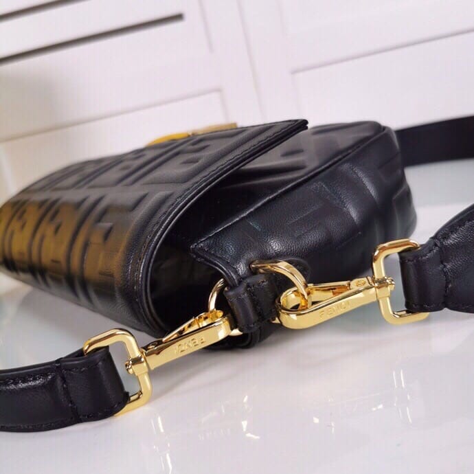 Fendi Baguette Leather Black Nappa Bag 27Cm