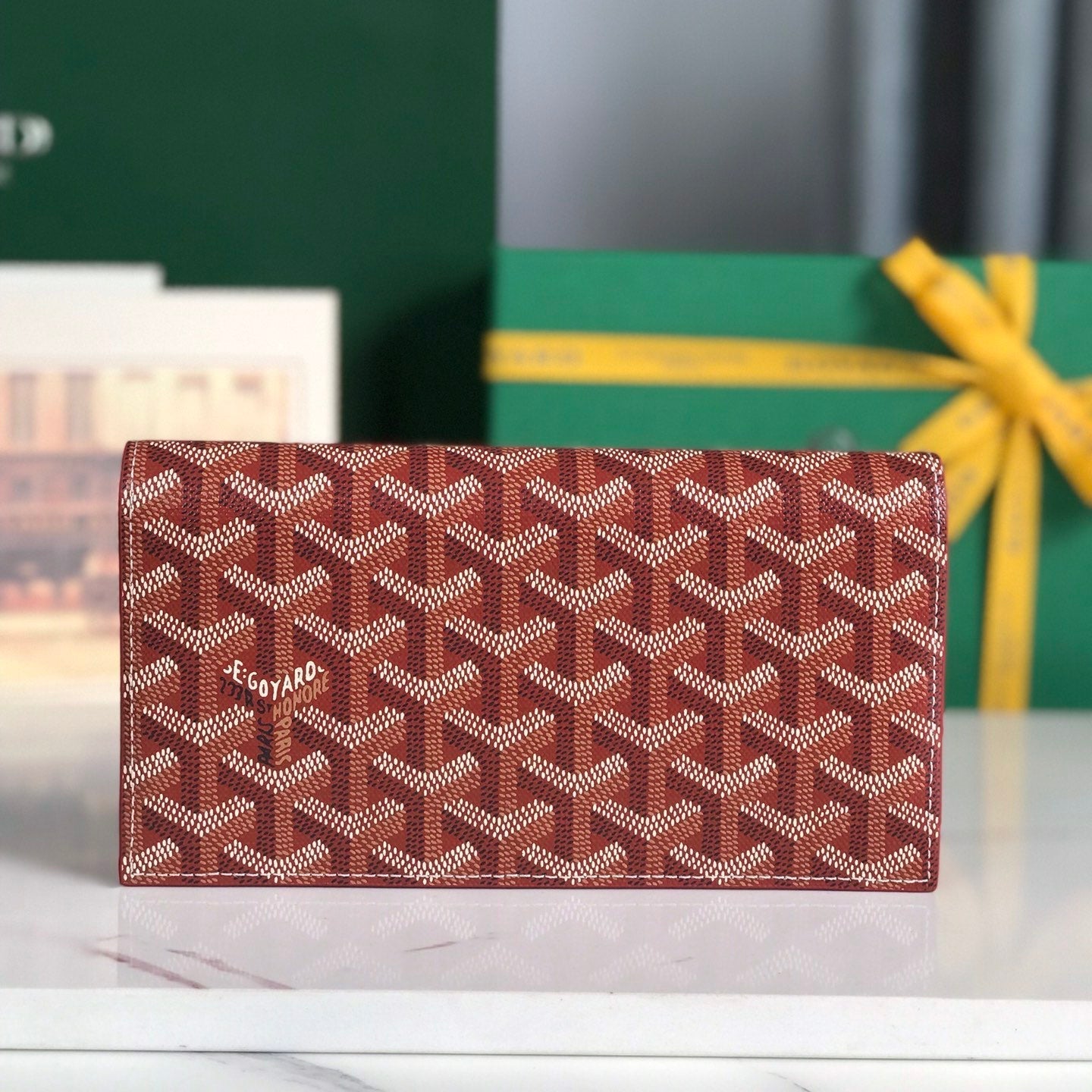Goyard Richelieu Wallet 19 Cm Classic Red Goyardine Canvas