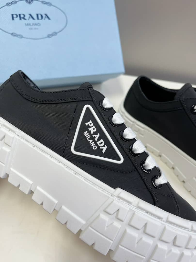 Prada Double Wheel Nylon Gabardine Sneaker Black 1E260M3Lfxf0632F050