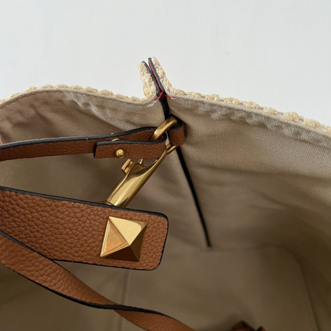 Valentino Garavani Summer Woven Natural Brown Leather Tote Bag 35cm/13.8in