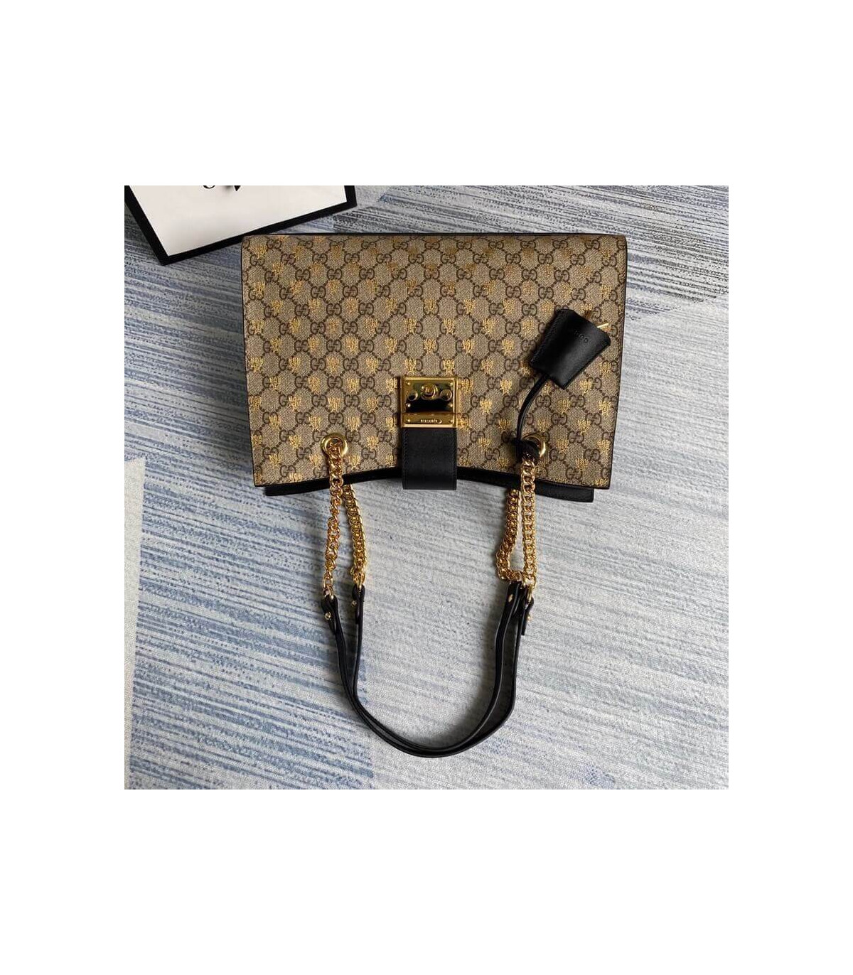 Gucci Padlock Medium GG Bees Shoulder Bag