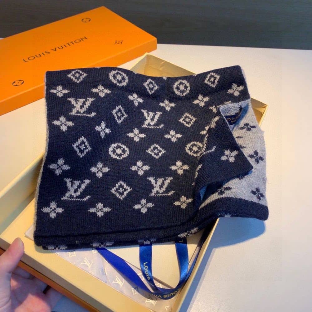 Louis Vuitton Cachecol Monogram Denim Scarf Dark Grey