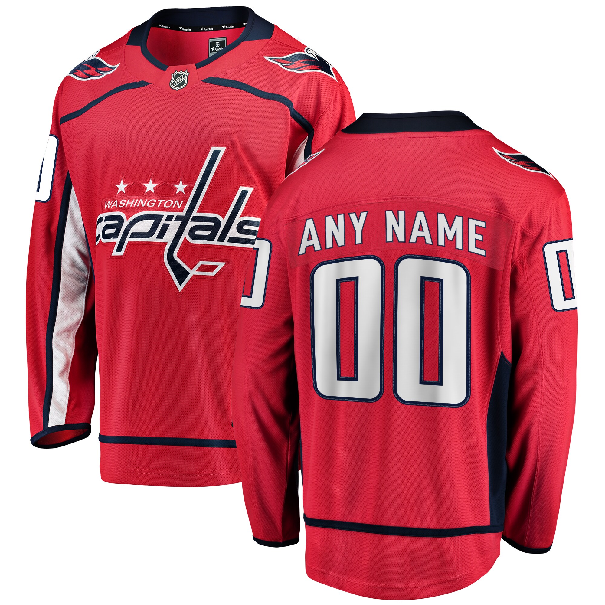 Washington Capitals Fanatics Home Breakaway Custom Jersey – Red