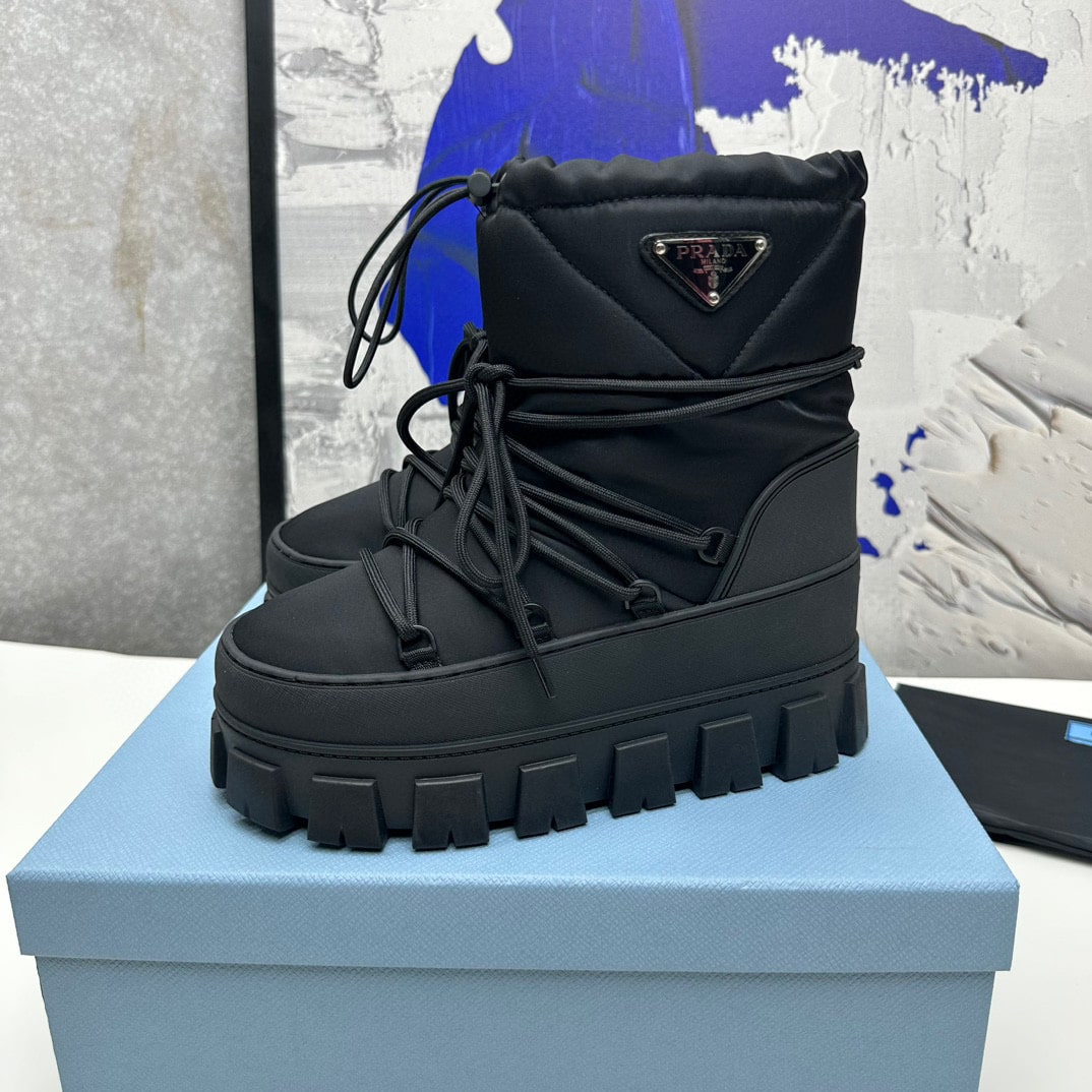 Prada Nylon Gabardine Apr?S Ski Booties Black 1U007N 3Lfv F0002 F 040