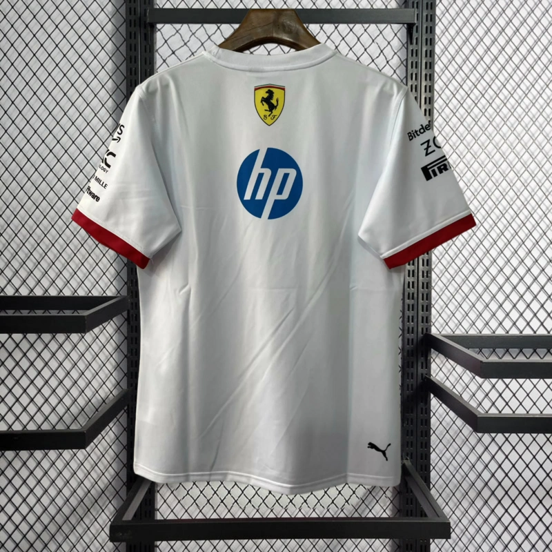 2025 F1 Ferrari Racing White T-shirt Racing Suit