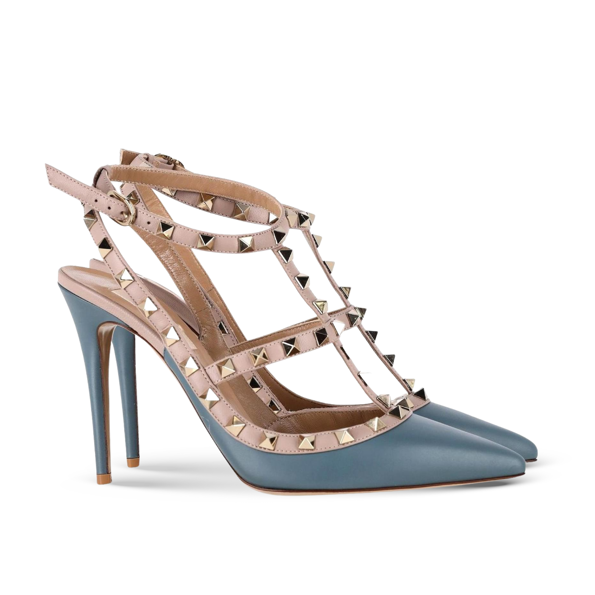 Valentino Patent Rockstud Caged Pump 100Mm Blue
