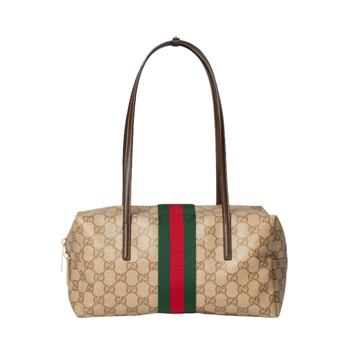 Gucci Melrose Medium Boston Bag 29cm/11.4in Sand And Brown GG Canvas 875228 FAF79 8547
