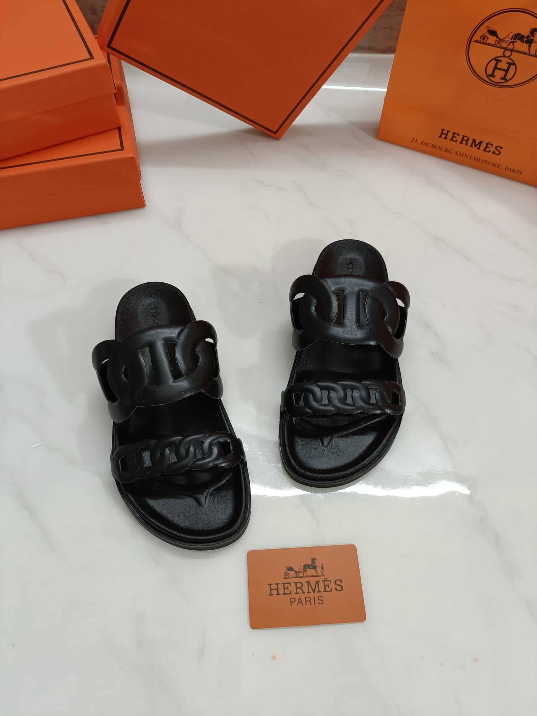 Hermes Extra Sandal Black H222302Z 02350