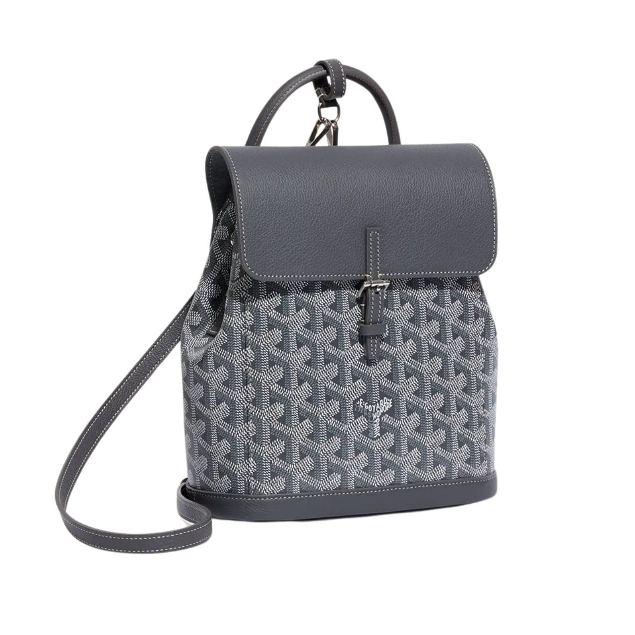 Goyard Alpin Mini Backpack 21 Cm Gray Lambskin And Goyardine Canvas