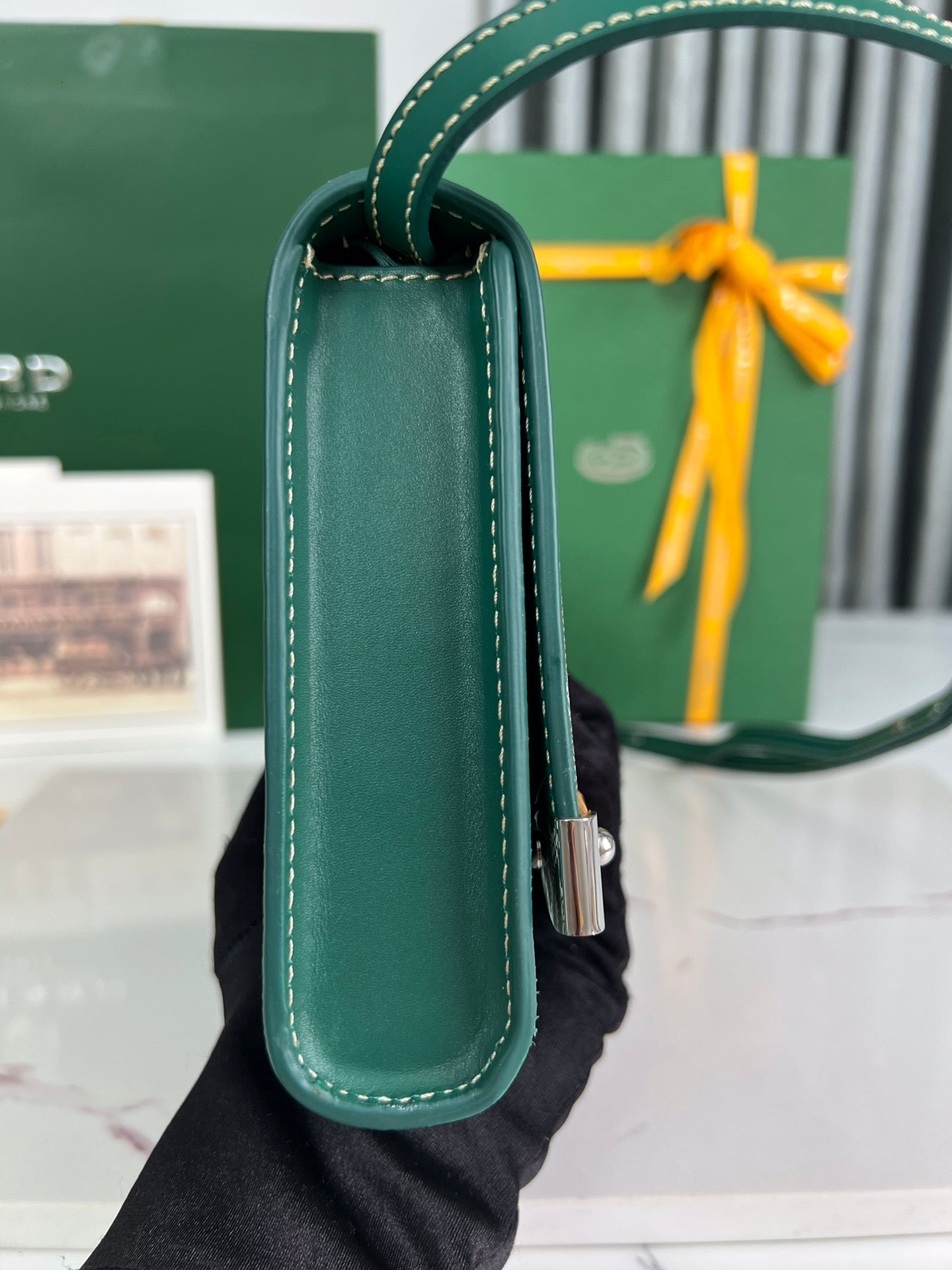 Goyard Monte-Carlo Pm Clutch 25cm Green Goyardine Canvas