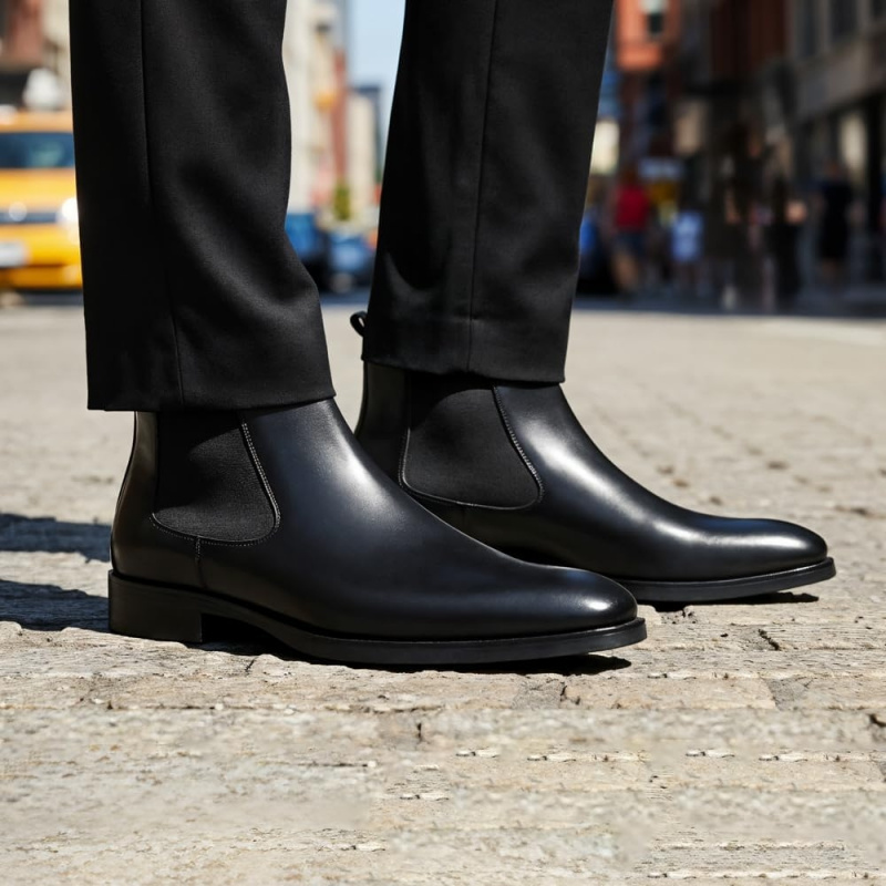Men's Chelsea Boots Leather Dress Boots for Men
