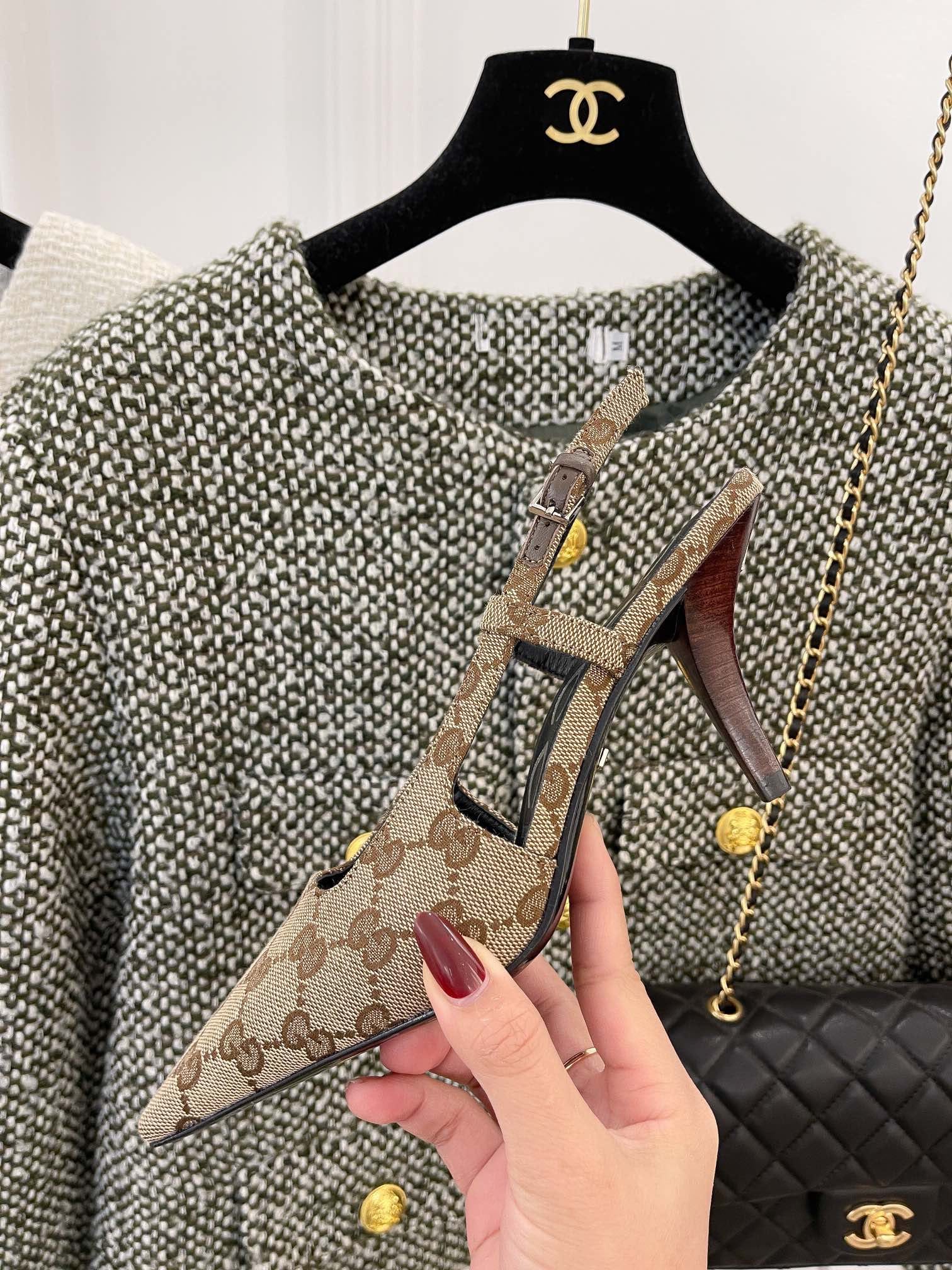 Gucci Women?S Gg Slingback Pump Beige ?675420 Ky980 9763