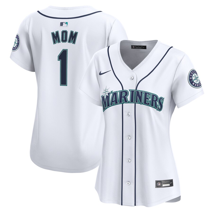Seattle Mariners Women's #1 Mom Home Limited Jersey White