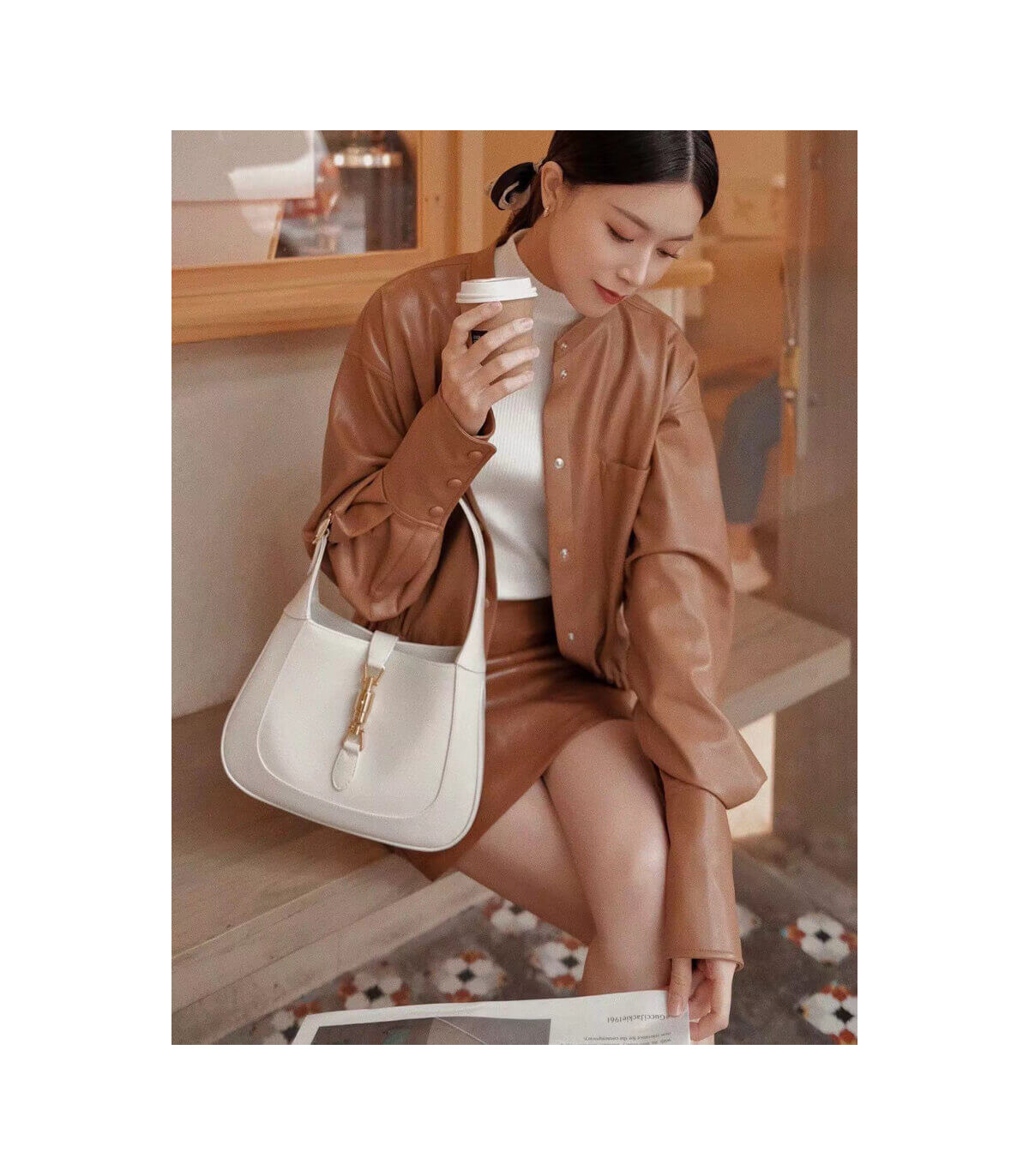 Gucci Jackie 1961 Small Hobo Bag In White Leather 27.5cm