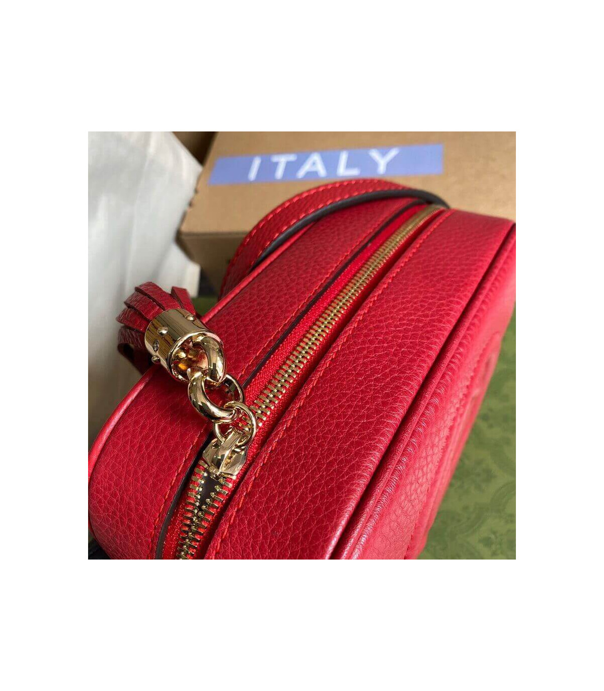 Gucci Soho Small Leather Disco Bag Red