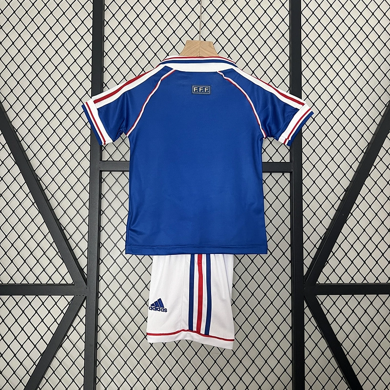 Retro Kids 1998 Kids France home Zidane LIZARAZU Henry Football jersey retro