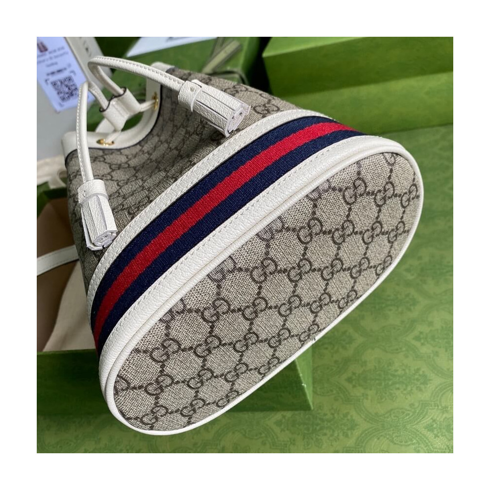 Gucci Ophidia Small GG Bucket Bag White