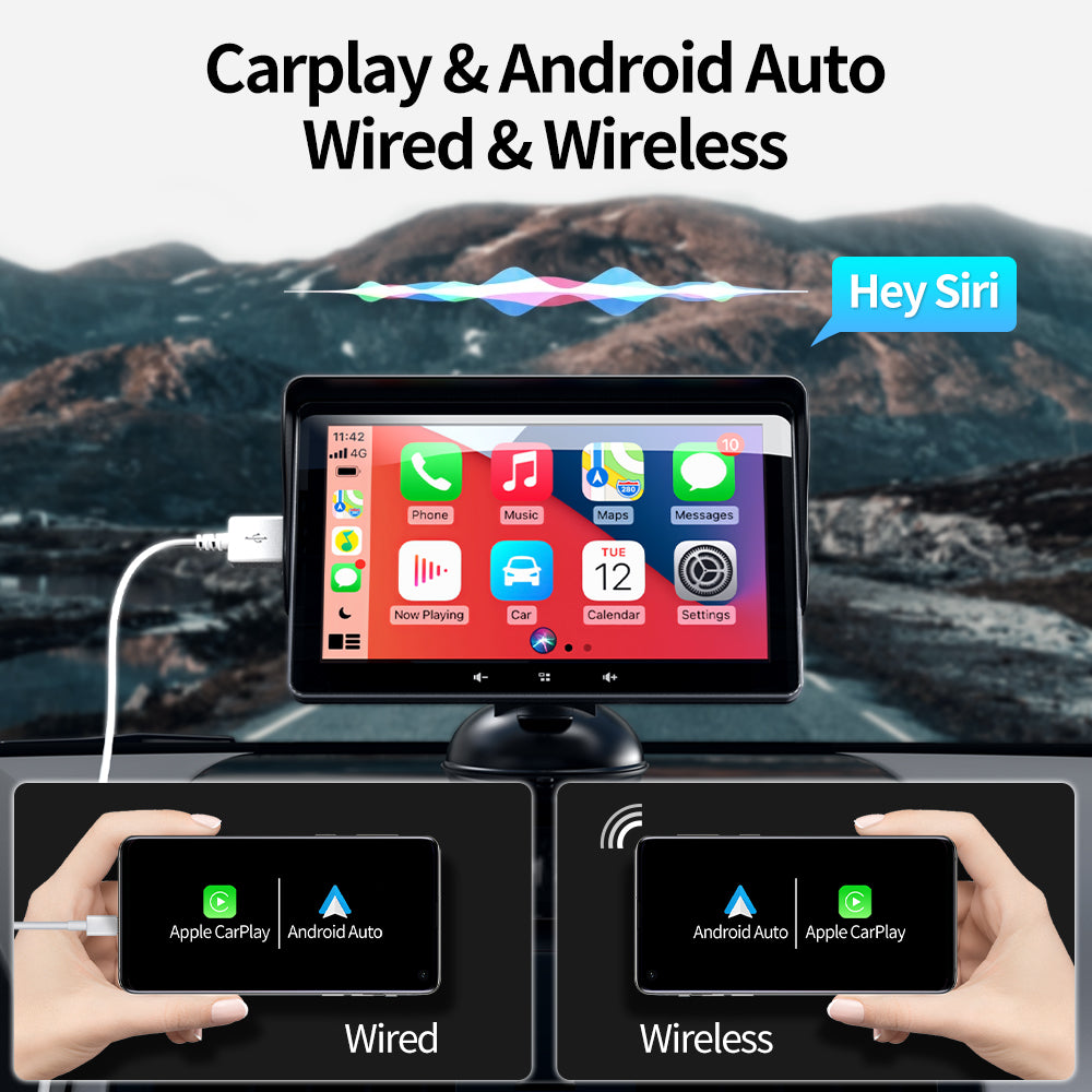 7 car wireless car display cigarette lighter interface suction cup universal