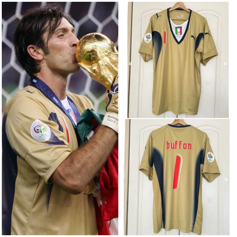Retro 2006 Italy Golden BUFFON Football jersey retro
