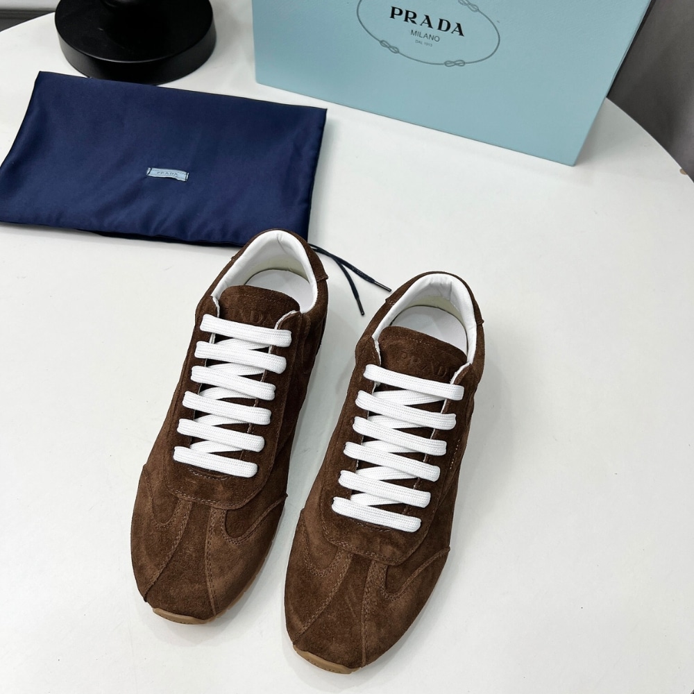 Prada Suede Sneakers Dark Brown 1e152o 054 F0324 F 020