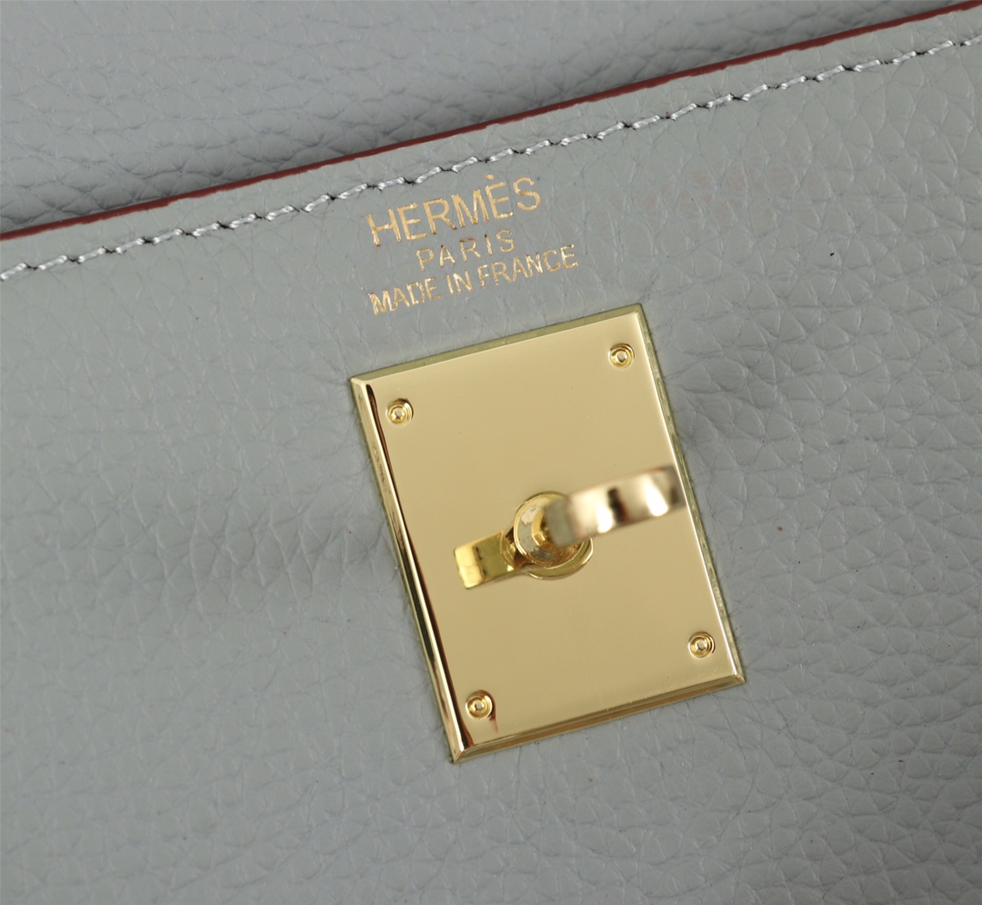 Hermes Kelly Sellier Rouge Epsom Gold Hardware 25Cm