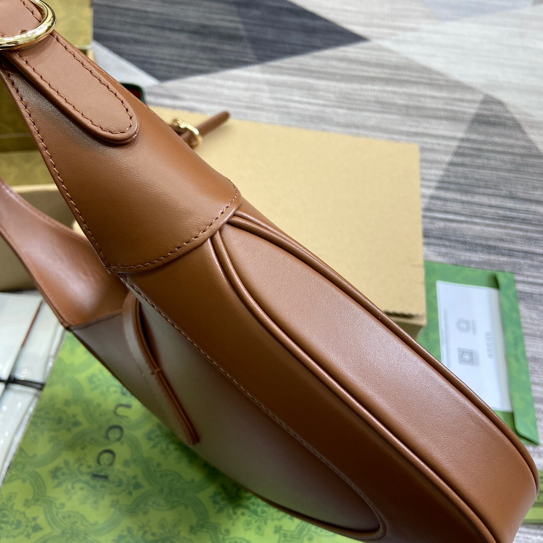Gucci Jackie 1961 Small Hobo Bag In Brown Leather 27.5cm