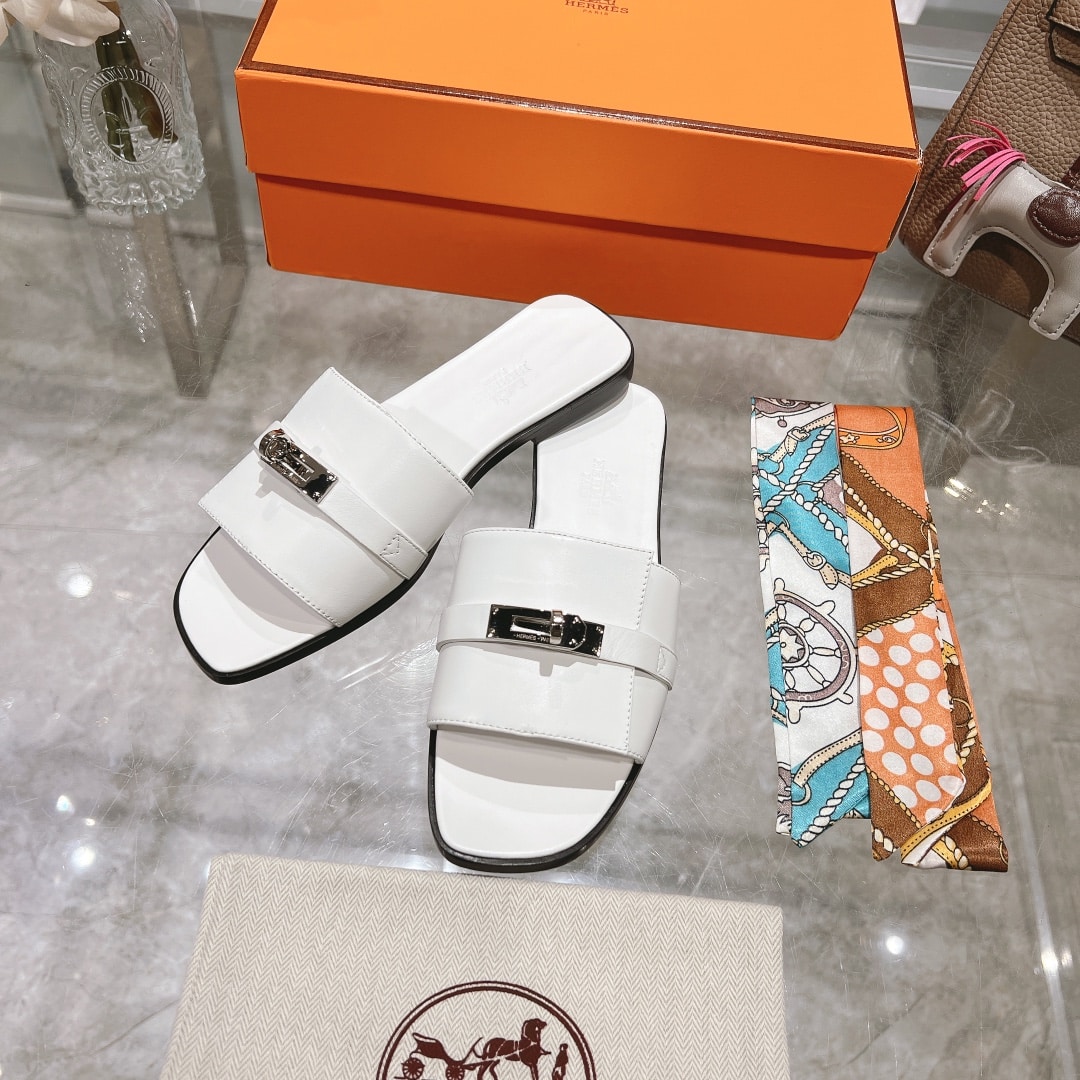 Hermes Giulia Sandal White