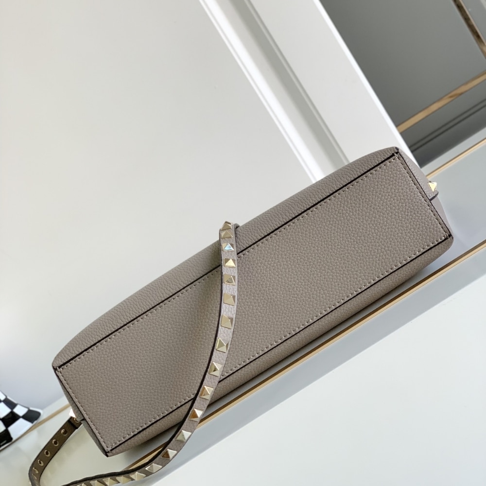 Valentino Garavani Rockstud Small Tote Bag Grey 28Cm