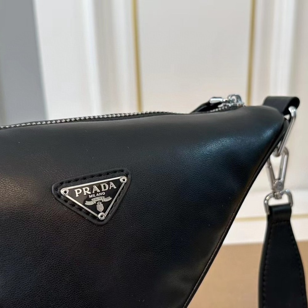 Prada Triangle Shoulder Bag Black 27Cm